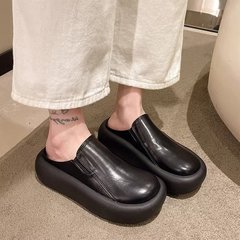 起爆金の厚い底の頭の半分のスリッパの女性の秋冬の新型の外は1足のフランスのファッションのスリッパのミュラーの怠け者を着ます。