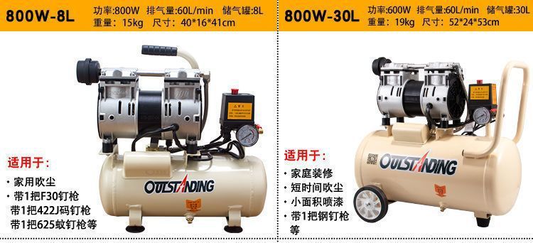 Otus Air Pump Air Compressor Oil-Free Silent Auto Repair Air Compressor 220V Small Woodworking Spray Paint Air Pump