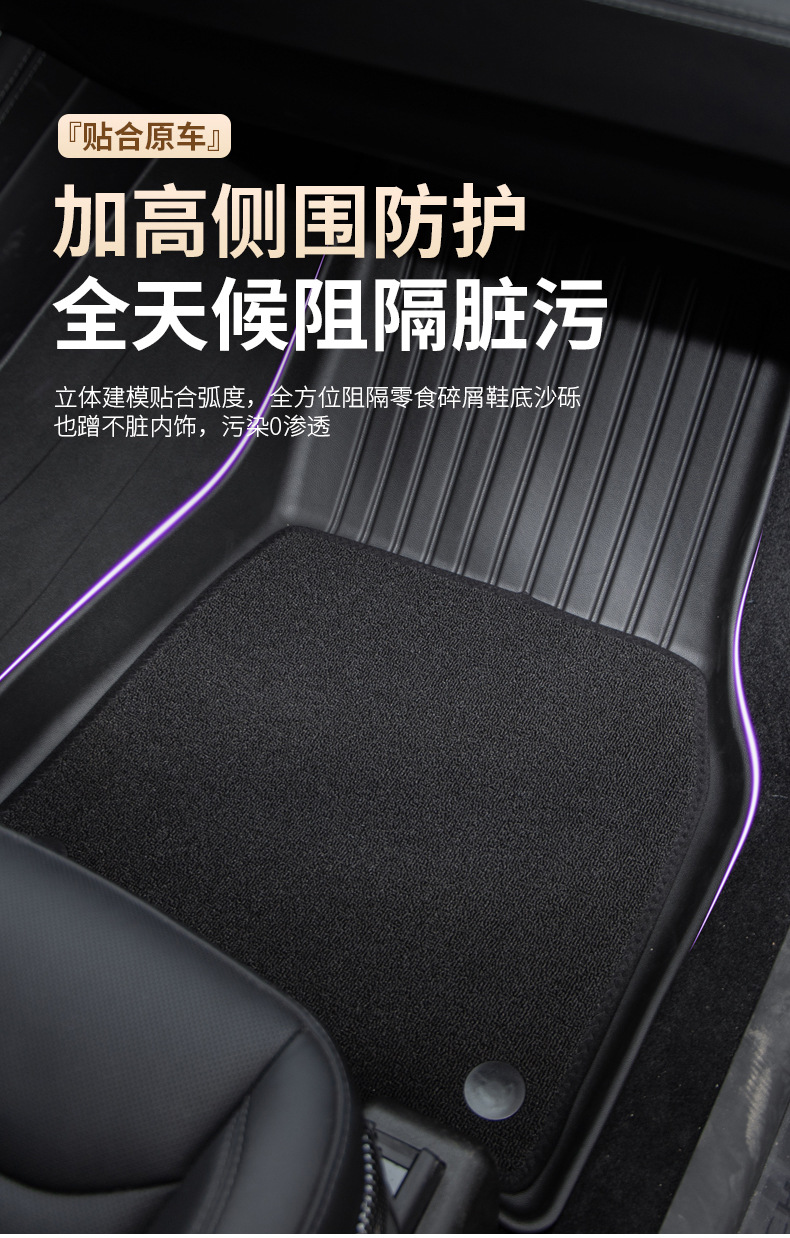 Suitable for 25 Tesla New Version Tpe Car Floor Mats Modely Model3 Surrounding Accessories Special for Special Vehicles