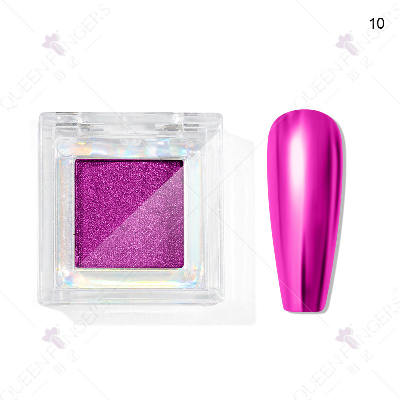 Nuevo brillo de uñas color sólido espejo mágico polvo cuadrado caja brillo láser polvo de titanio polvo de oro polvo de hadas polvo de sombra de ojos en polvo