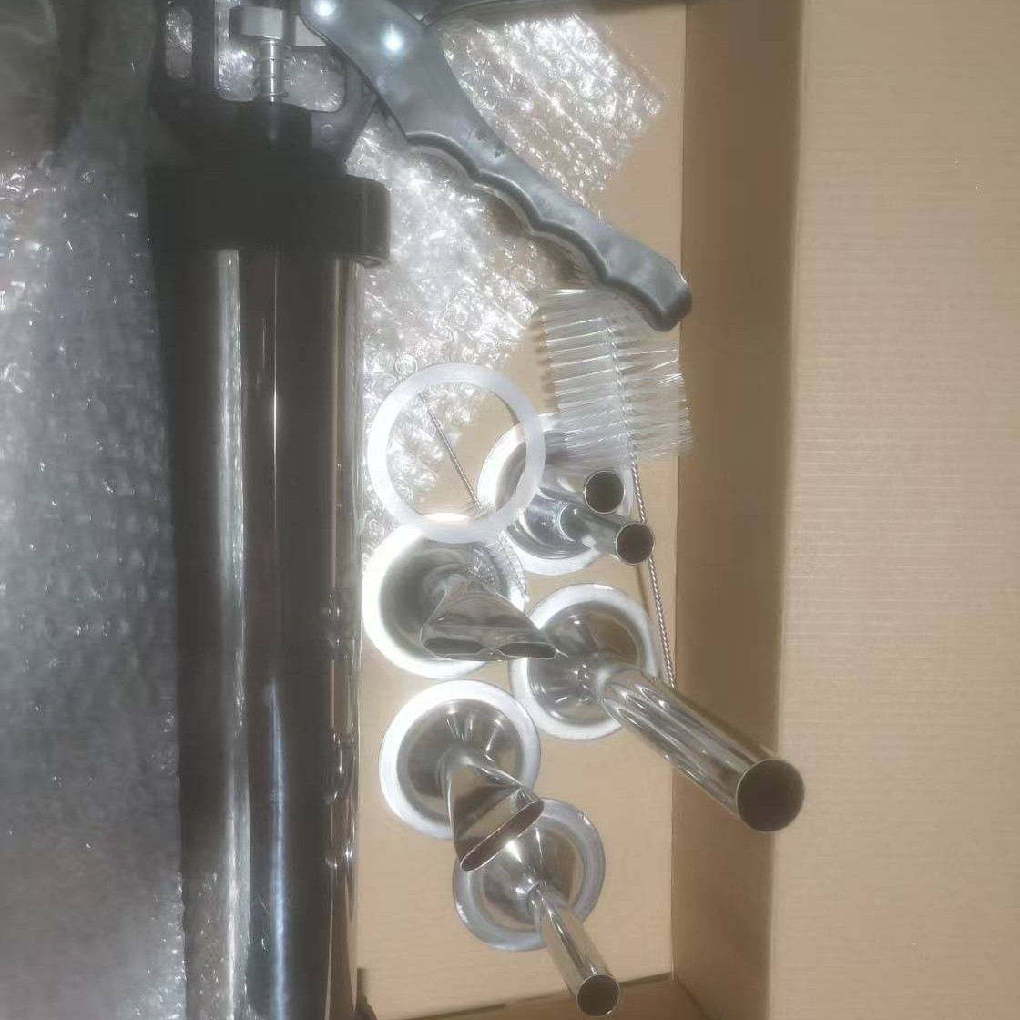 2파운드 스테인리스 스틸 고기 압착기 + 8개 세트