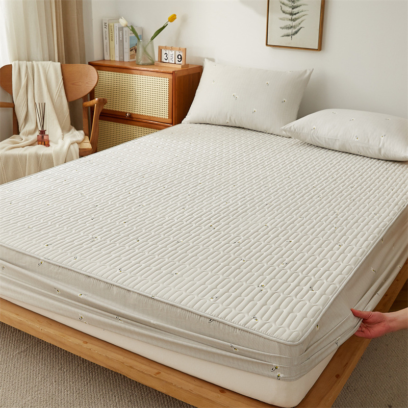 Colcha de cama acolchada gruesa de una pieza para otoño e invierno 2023 nueva funda protectora de colchón Simmons cubierta antipolvo