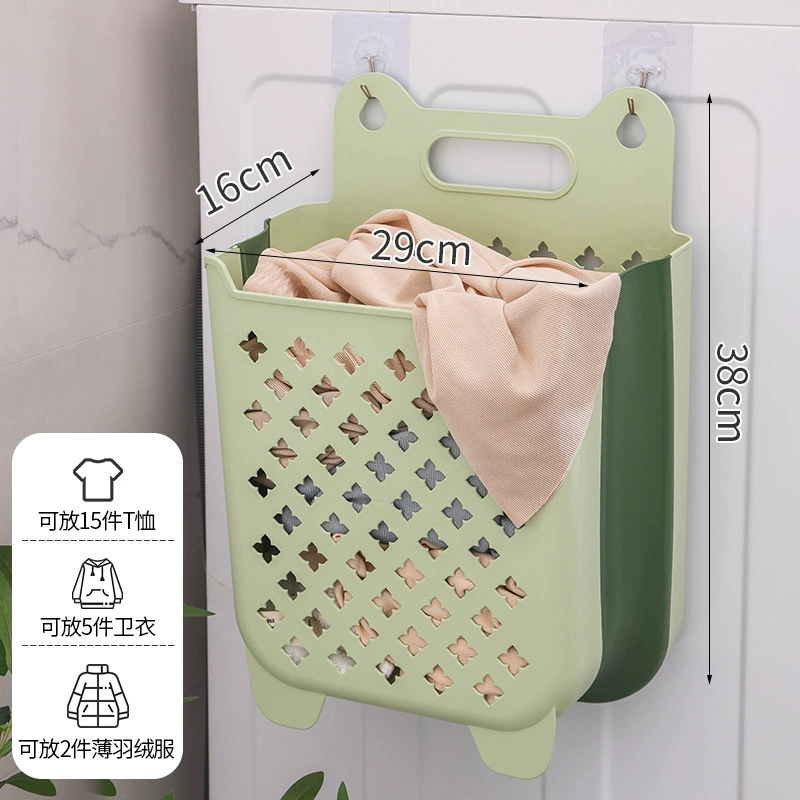 Foldable Laundry Basket — Wall-Mount Storage Basket for Bath, Collapsible Ventilated Design