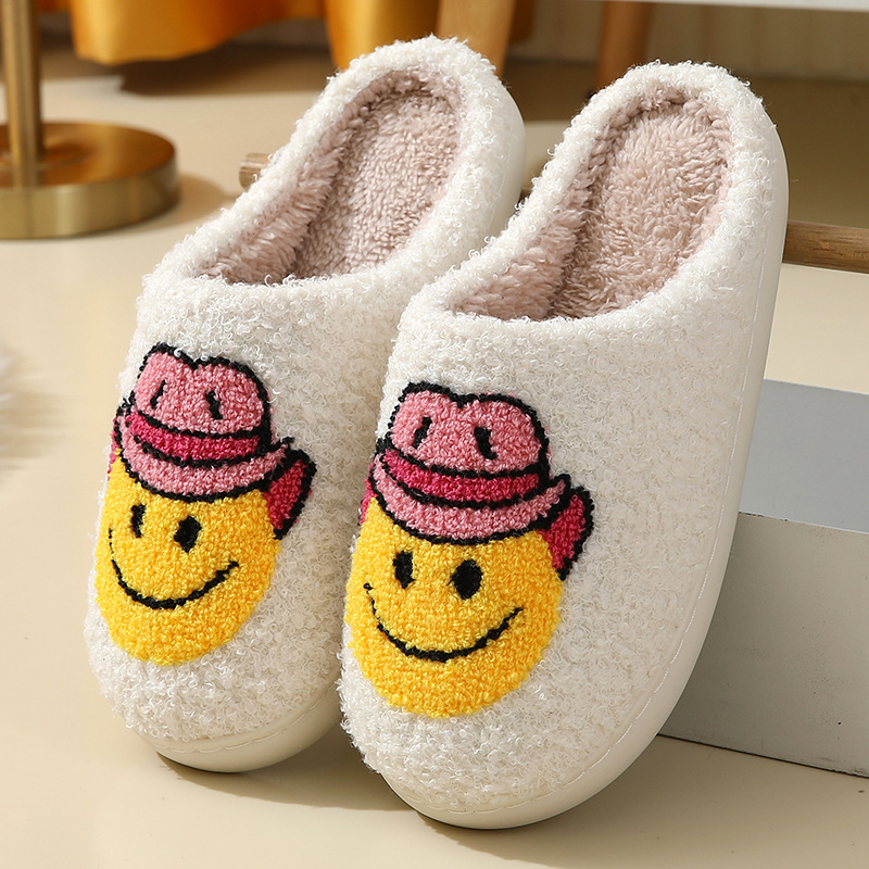 Zapatillas populares de algodón para mujer, pantuflas de algodón cálidas de felpa para invierno, Navidad y Halloween, para interior y hogar
