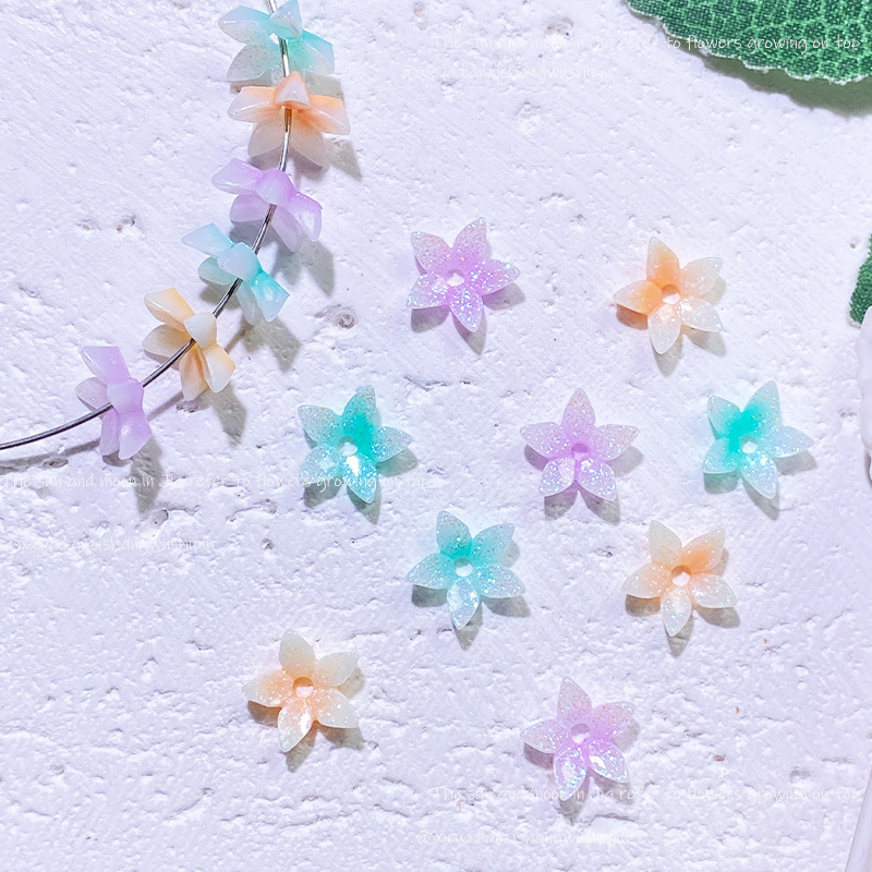 Hole Five-Petal Pointed Flower Fine Glitter Small Flower DIY Hand Beaded Jewelry Accessories Handmade Materials Luminous Resin Accessories Hole Five-Petal Pointed Flower Fine Glitter Small Flower DIY Hand Beaded Jewelry Accessories Handmade Materials Luminous Resin Accessories