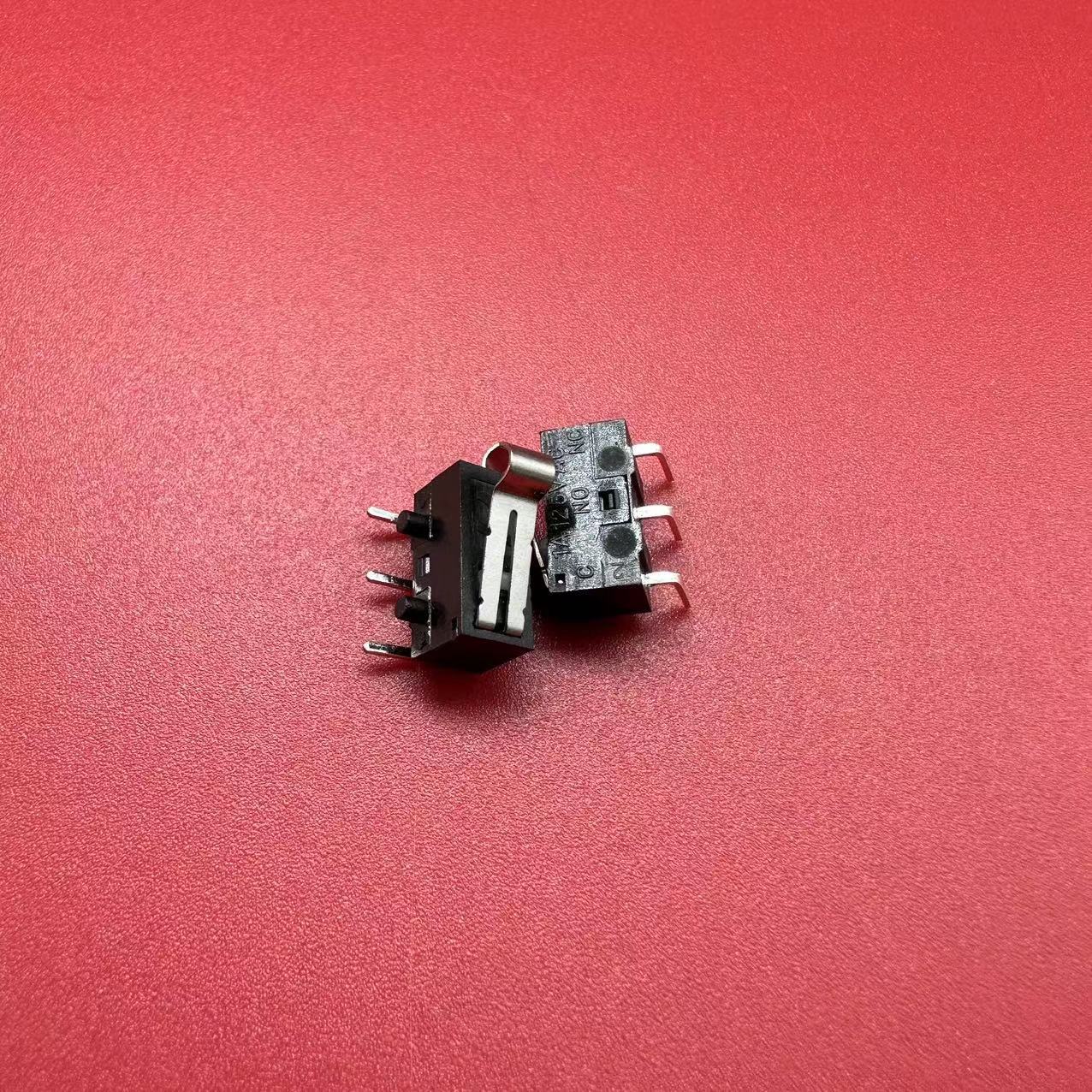 微动开关弯3脚带弯柄定位柱行程小型鼠标复位检测微动开关