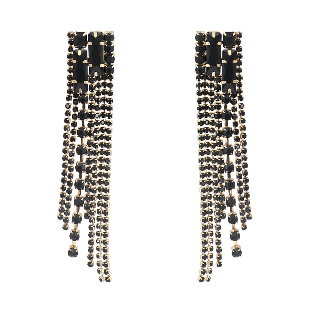 1 Pair Fashion Geometric Alloy Plating Rhinestones Women's Drop Earrings display picture 3