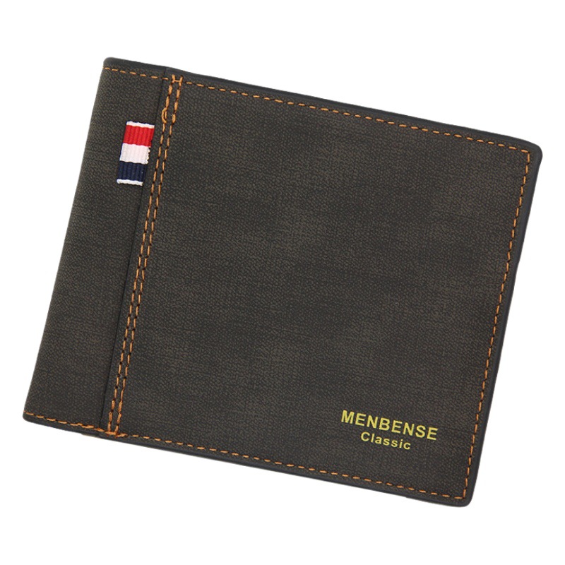 Simple and Creative Frosted Men's Wallet Short Large Capacity Fashionable Retro Business Wallet Short Wallet