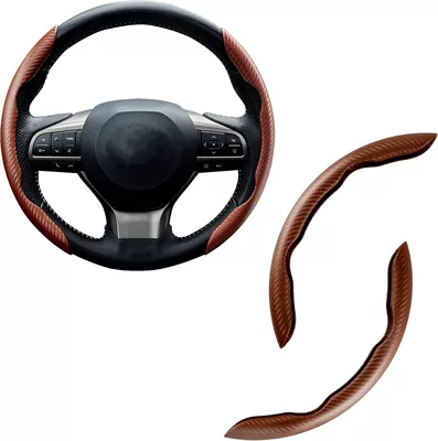 Steering wheel cover – Wheel Clip-On Cover, Universal for - fiber-champagne-color-2-pack-38cm-round