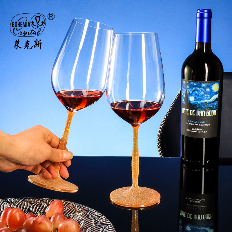 Juego de copa de vino tinto de cristal importado checo, copa de vino de alta gama, regalo de boda, regalo de inauguración, caja de regalo de copa