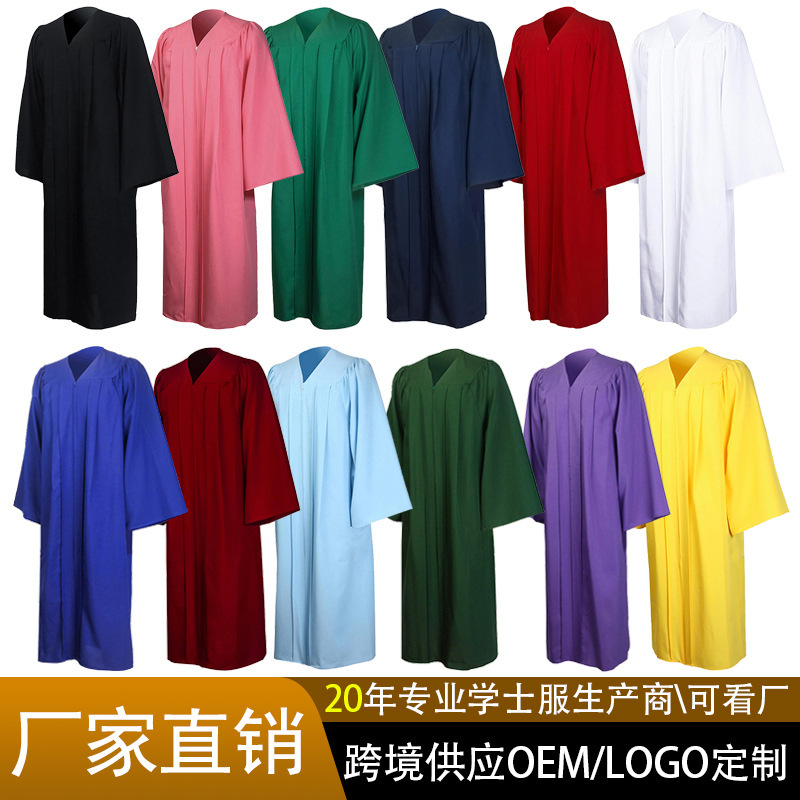 2026 New Model Cross-Border European and American Academic Gowns, Single Gowns for College Students, Graduation Gowns, High School Degree Gowns, Wholesale Direct Supply from the Manufacturer 2026 New Model Cross-Border European and American Academic Gowns, Single Gowns for College Students, Graduation Gowns, High School Degree Gowns, Wholesale Direct Supply from the Manufacturer