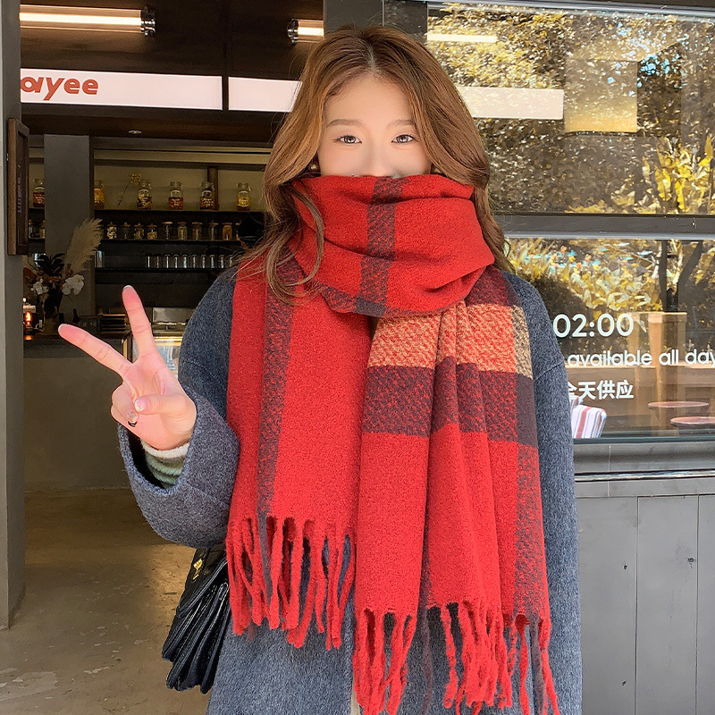 2025秋冬新款围巾女学生保暖韩系百搭情侣加厚可爱网红围脖潮|undefined