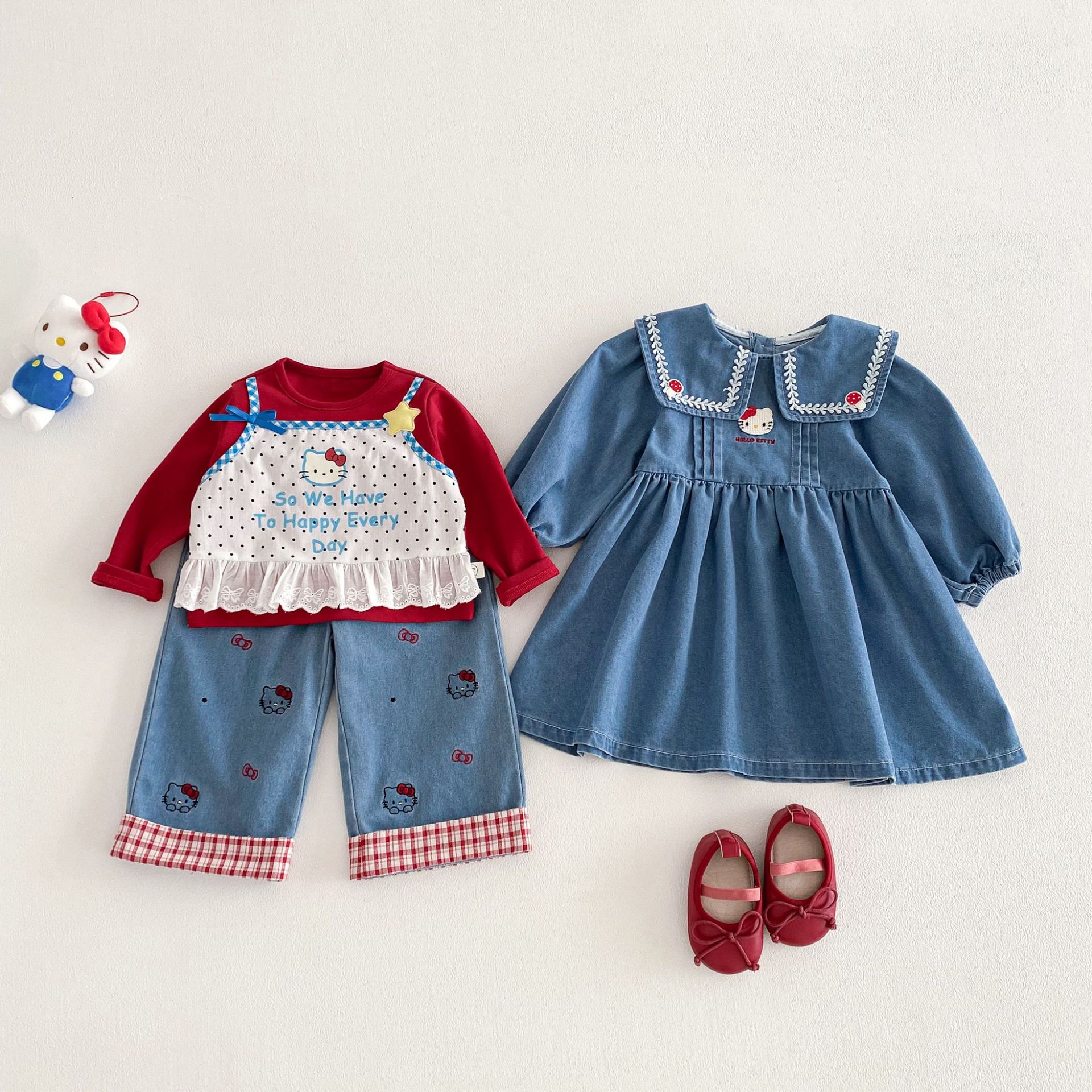 Vestido de Mezclilla para Niñas de Algodón y Poliéster, Suave, para Primavera y Otoño image 3