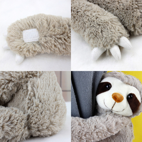 Cross-border Amazon sloth curtain clip cartoon plush magnetic strap fur toy forest animal figure