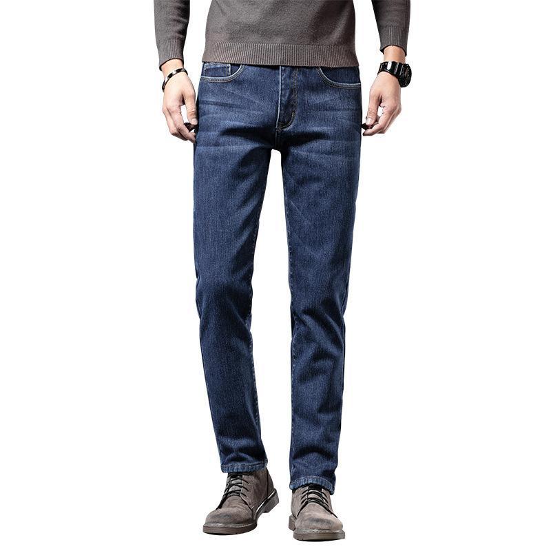 하이엔드 겨울 두꺼운 벨벳 두껍게 따뜻한 청바지 남성 스트레이트 슬림 스트레치 남성 코튼 캐주얼 바지
