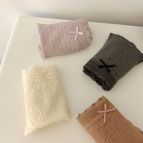 French Cream Puff Seamless Mid-waist Girls' High-Looking Cotton Inseam Panties Women's Large Size Wholesale