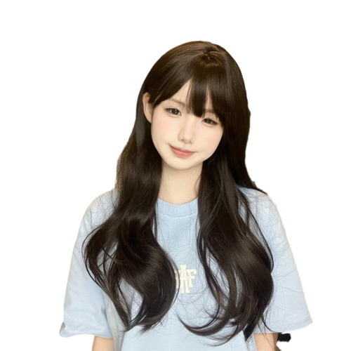 Starway wig female long hair long curly black brown daily summer sweet girl girl group lolita full headgear style