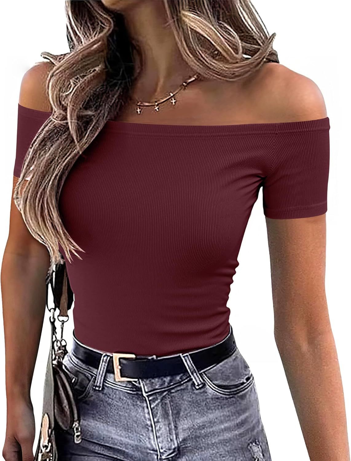 2026 Hot Sale Women Sexy Off Shoulder Short Sleeve Blouse_ecoleips.com