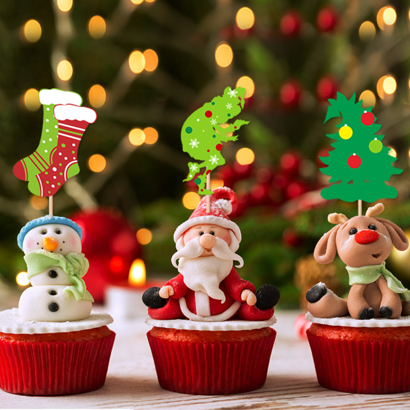 クリスマスパーティー装飾クリスマスツリーグリーン奇テーマクリスマス旗クリスマス帽ケーキ装飾カード|undefined