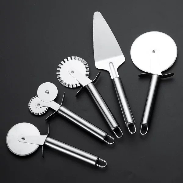 Stainless Steel Pizza Knife Single Wheel Pizza Roller Knife Multifunctional Baking Tool Kitchen Cake Snack Piazz Knife
