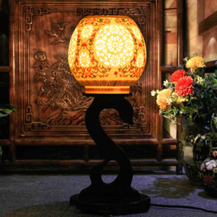 Jingdezhen Chinese Modern Ceramic Table Lamp Retro Creative Study Bedroom Bedside Warm Led Wedding Table Lighting