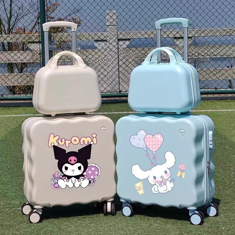 New Style Bread Suitcase, Cute Cartoon Children's 18inch Carry-On Luggage with Cup Holder, Ins Printed Trolley Password Box