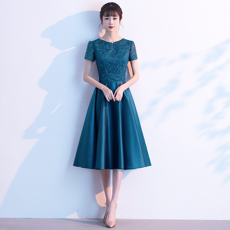 Vestido de cóctel azul para mujer, nuevo estilo 2026, elegante, para fiesta, boda, invitada, madre de la novia, vestido de noche de verano