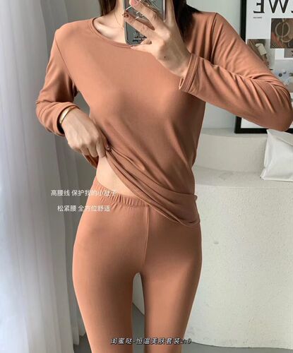 Constant temperature skin-beautifying clothing, bottoming shirt, heating and thermal underwear, women's tight-fitting women's body-beautifying autumn clothing, autumn trousers, thin set