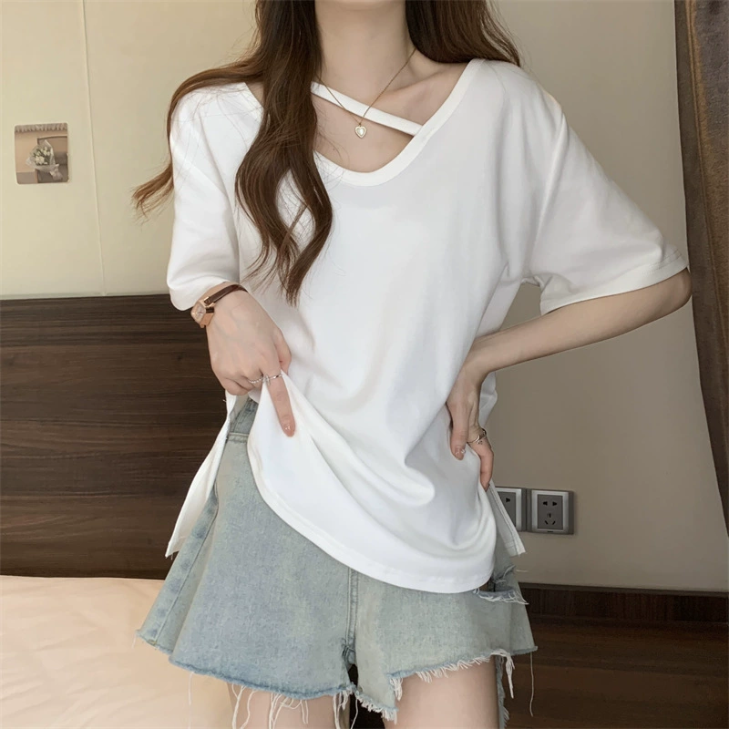 Летняя модная одежда, футболка, плюс сайз, oversize, с коротким рукавом