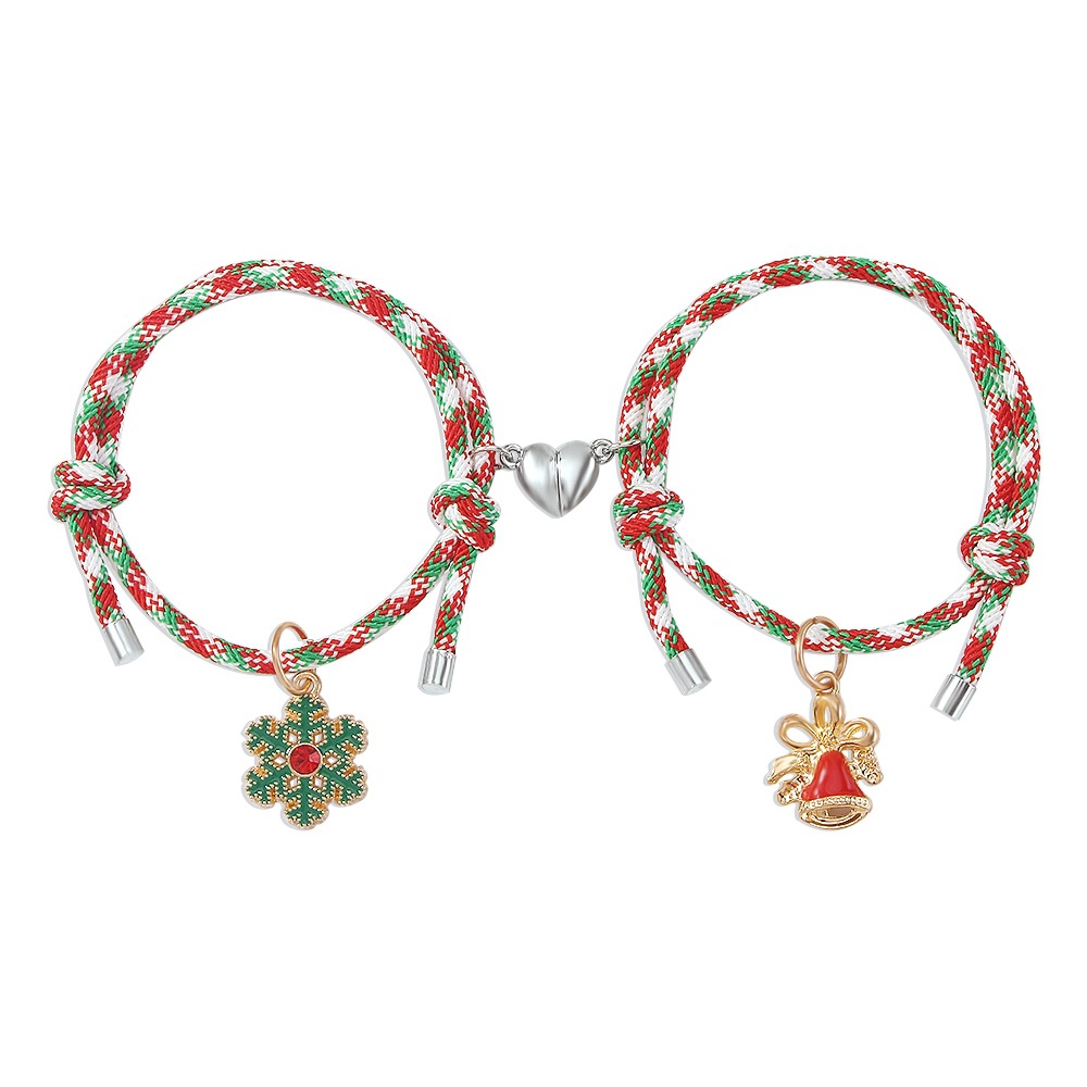 Christmas Bracelet Adjustable Oil Drop Snowman Christmas Tree Bracelet Simple Magnet Color Bracelet display picture 4