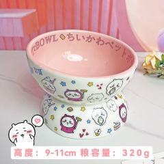 可爱宠物碗猫碗狗碗通用卡通陶瓷碗新款高颜值大口径增高护颈黑下