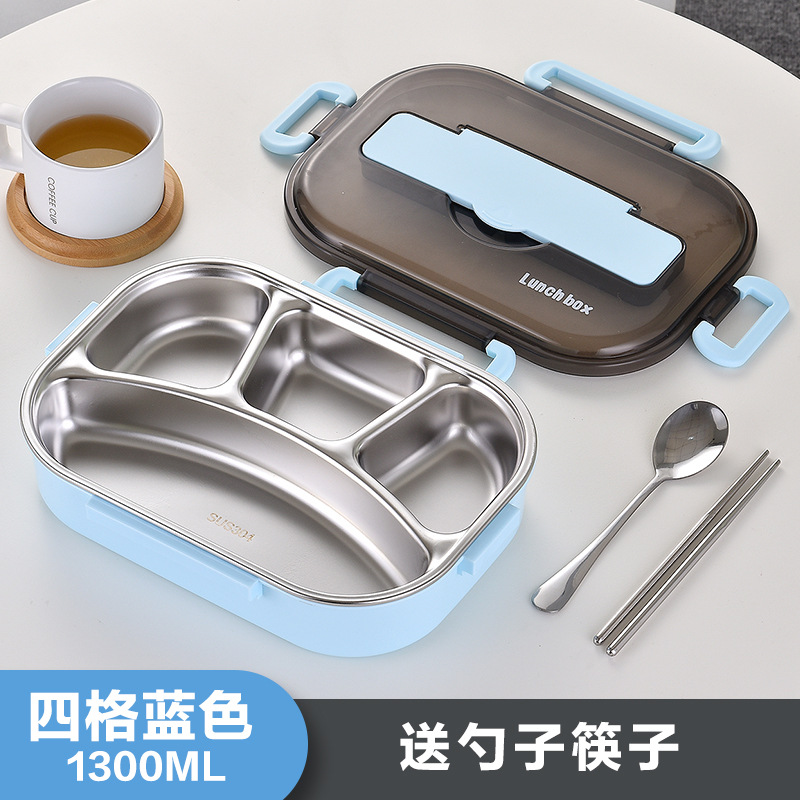 Caja de almuerzo aislada de acero inoxidable 304 para estudiantes de la escuela primaria grado alimenticio compartimento de los niños lonchera trabajador de oficina