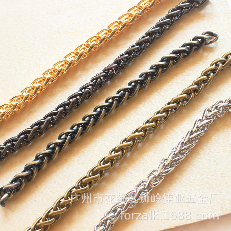 6mm粗麻花包链服饰箱包五金包包链条配件6m灯笼链条BSK铁链跨境