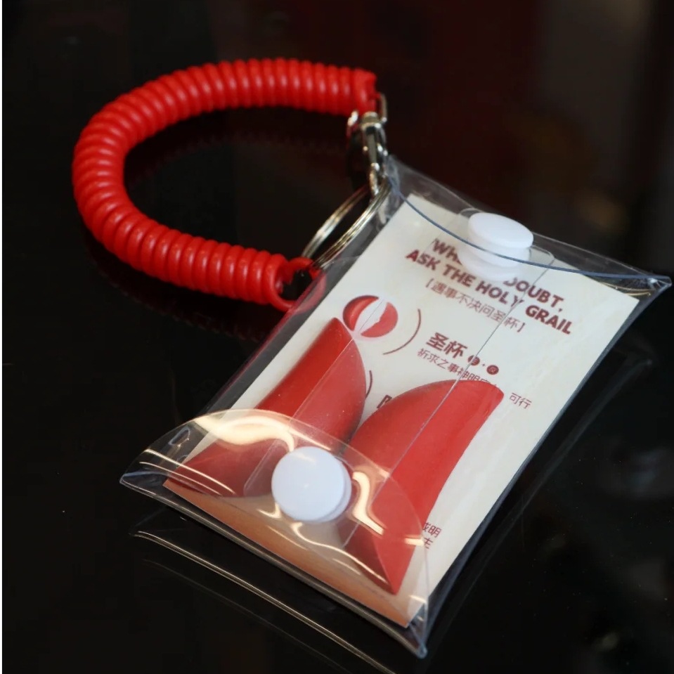 Pvc Transparent Bag Chaozhou Holy Grail Pendant Packaging Bag Dustproof Bag Minnan Cultural Creative Keychain Internet Celebrity Style Factory