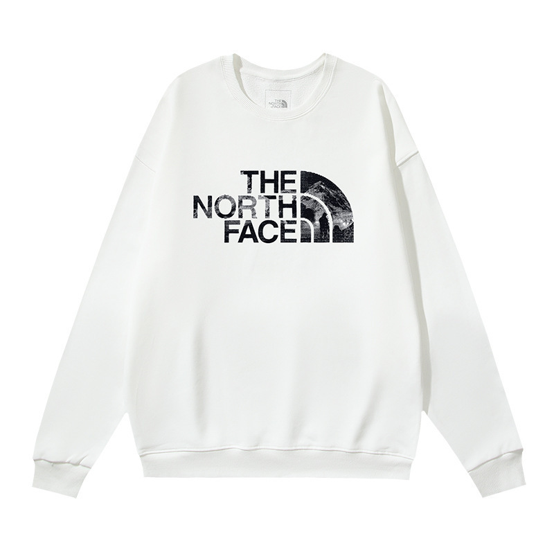2026 trendy autumn/winter new collection: North Face-inspired outdoor pure cotton fleece sweatshirt, unisex, drop-shoulder, long-sleeved, loose fit