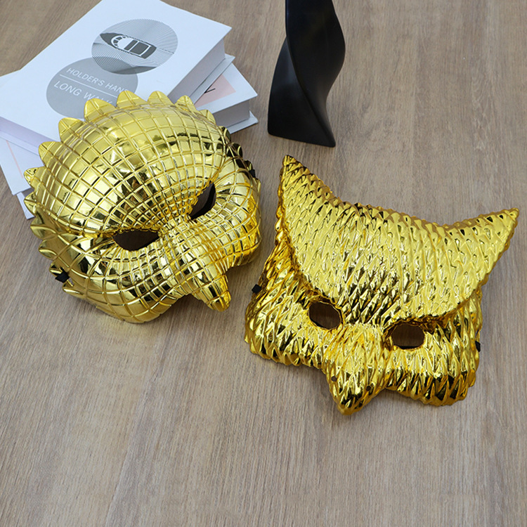 Ventas transfronterizas de Halloween leones y leopardos galvanizados props de simulación de animales de baile disfraz cos máscara