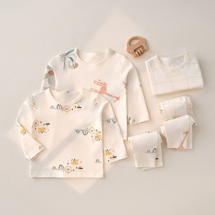 Children's underwear suit Cotton Boys' spring clothes autumn clothes baby girls' spring and autumn pajamas home clothes baby clothes