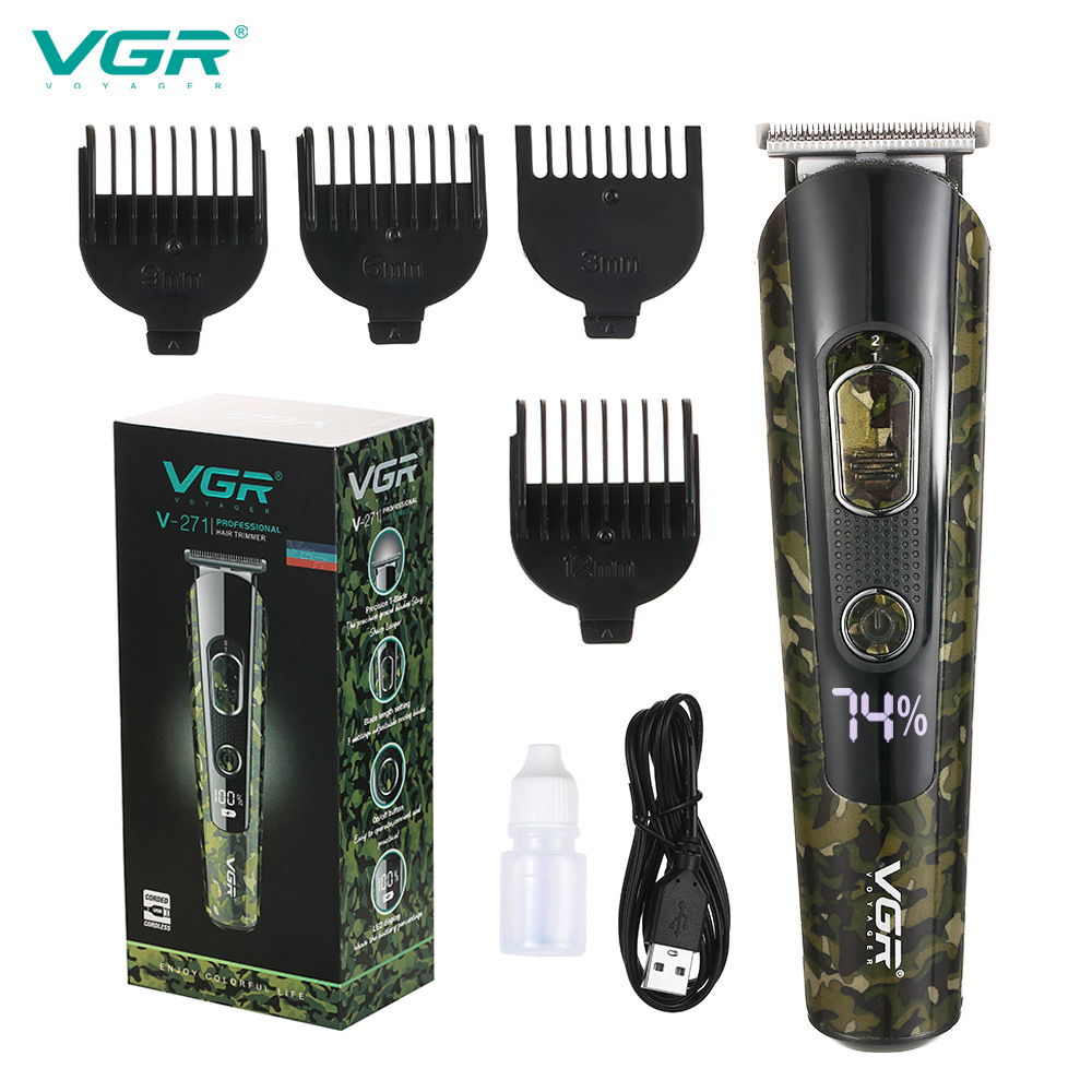 Vgr Cross-border New Product Electric Fader Portable Small Home Appliance LED Shaving Head Electric Hair Clipper New Hair Clipper V-271