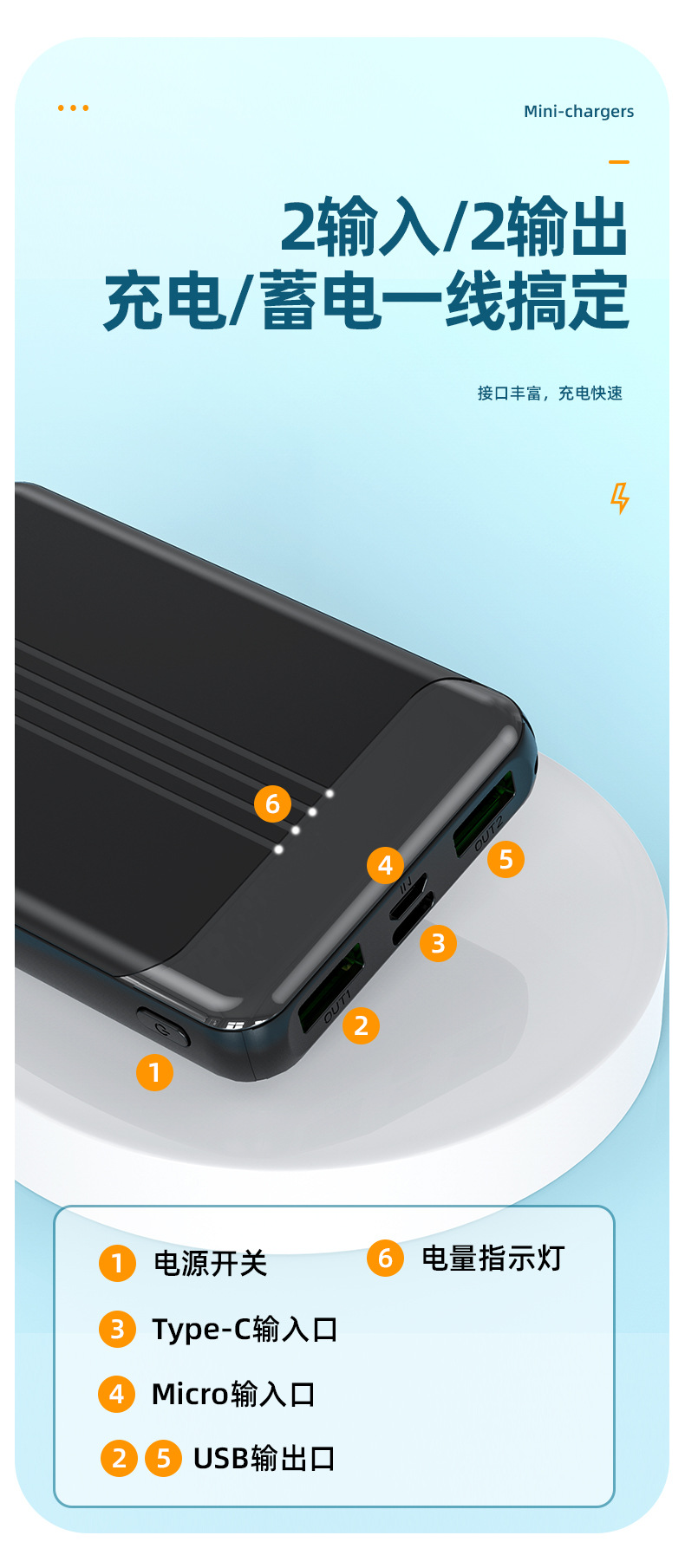 批发充电宝20000毫安发热马甲10W礼品定 制LOGO移动电源大容量详情15