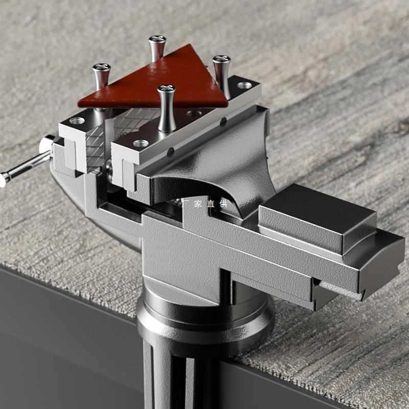 台虎钳小台钳子工作台虎钳台小型多功能家用迷你桌面桌台虎甜