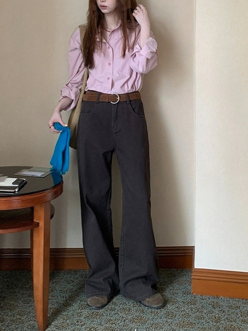 通勤百搭纯色衬衫2025秋冬法式经典款气质长袖上衣女|undefined