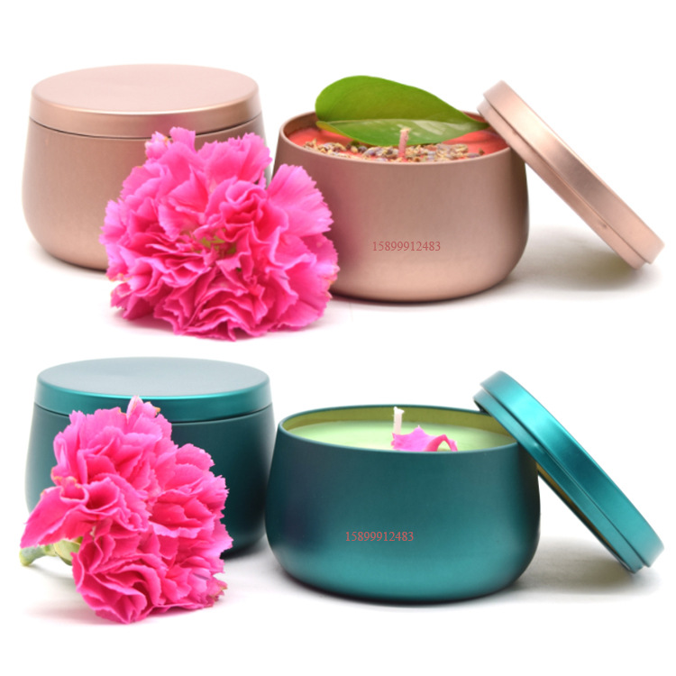 Tarro de Hojalata para Velas Aromáticas 8 oz Forma Abombada para Dulces y Regalos