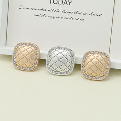 優朵極簡風幾何方形金屬紐扣金銀色女裝大衣毛衣風衣雙面呢鈕扣子