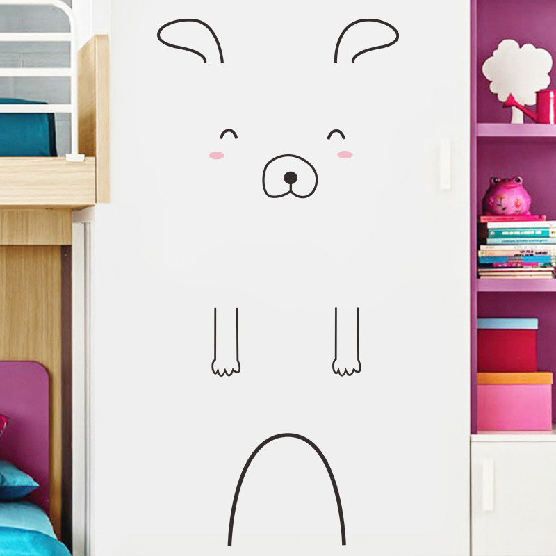 Simple Cartoon Expression Door Cabinet Bedroom Wall Stickers display picture 3