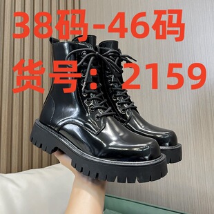 Autumn and Winter Large Size Cecil Men's Boots 45 46 Cross-Border Genuine Leather Large Toe Boots Motorcycle Extra Large Size
