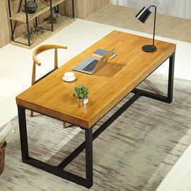 实木桌面板家用台式电脑桌写字办公桌简约松木书桌工作会议长桌子