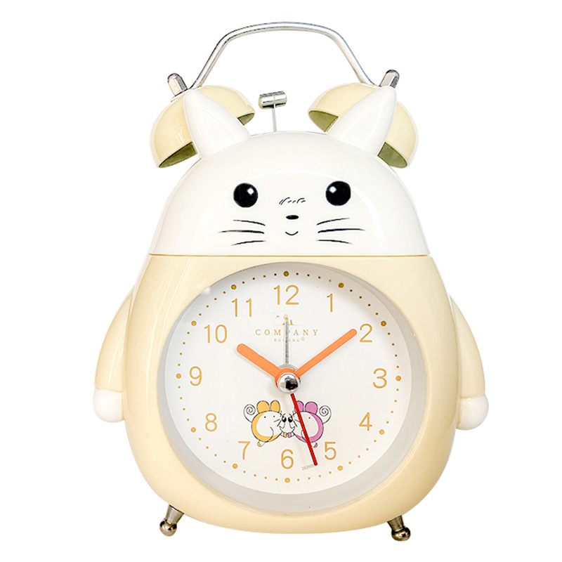 Directo de fábrica lindo animal gatito campana reloj despertador estudiante niños mudo reloj creativo al por mayor tipo despertador