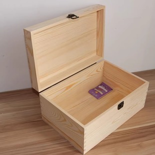 Solid Wood Flip Storage Box Pine Large small size Needle and Needle Storage Box Grocery Box Wooden Gift Box Jewelry Box