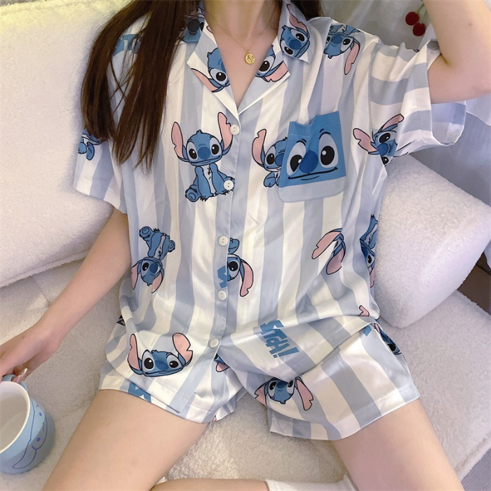 Celebridad en línea ins estilo Corea del Sur pijamas de dibujos animados verano de las mujeres Mickey pantalones cortos de manga corta de alto grado lindo traje homewear