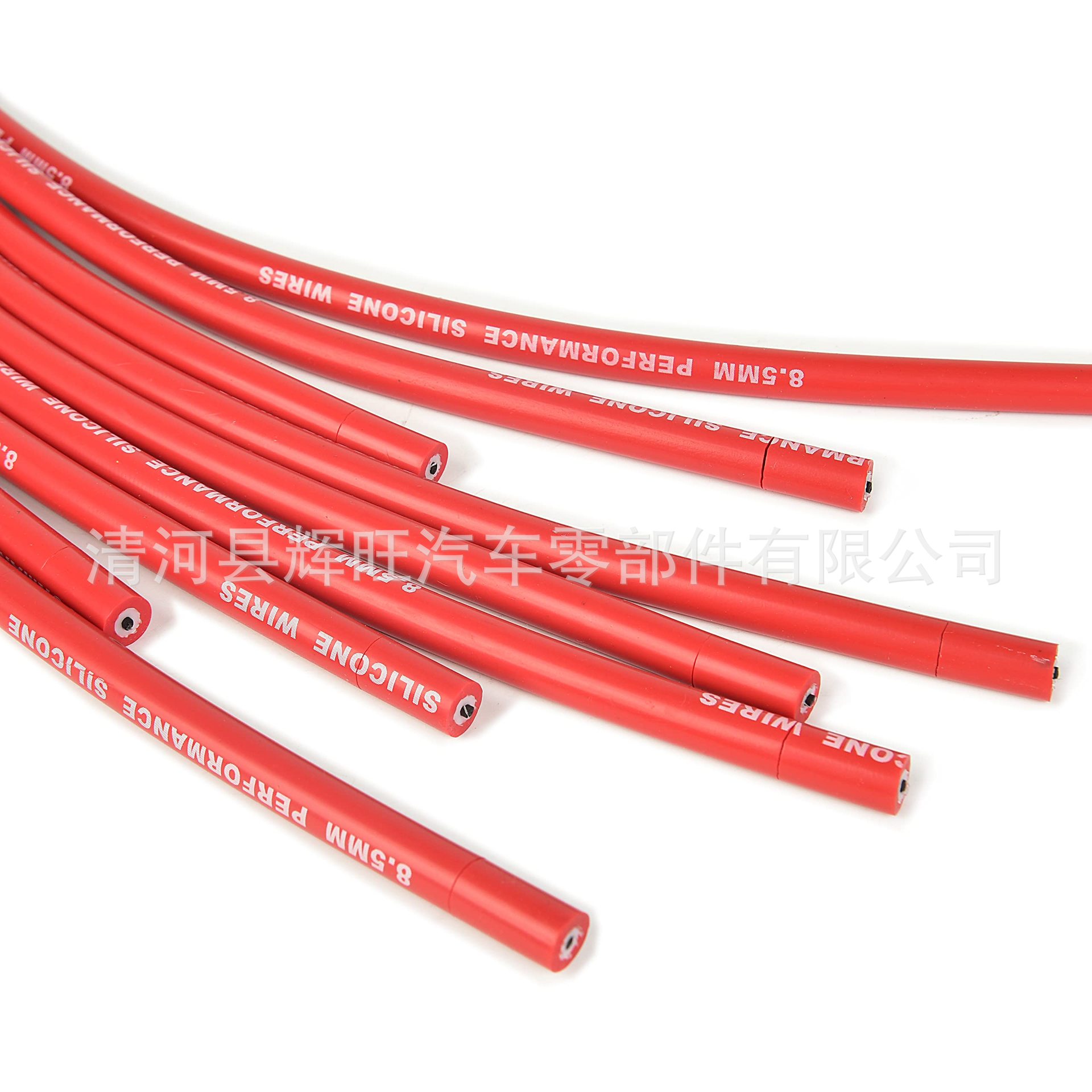 8mm Spark Plug Wire Set with Red Silicone Sheath and 90-Degree Elbow, Can Replace Rlp-4041